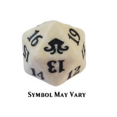 Magic D20 Spindown Dice - White Generic Symbol